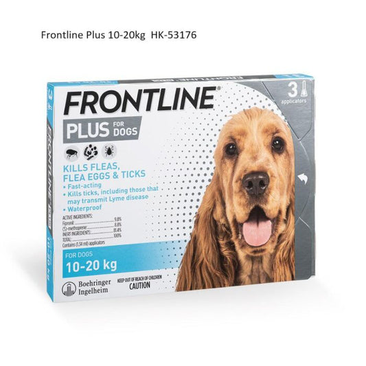 Frontline Plus for Medium Dogs (8 Weeks or Older & 10kg to 20kg)